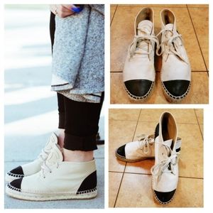 CHANEL Hightop Espadrille Sneakers SZ 7